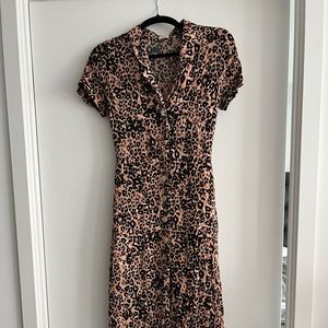 Wilfred Leopard Midi Dress w Tie
